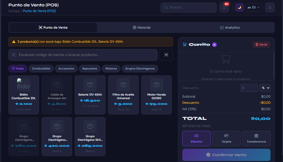Punto de Venta SuriApp